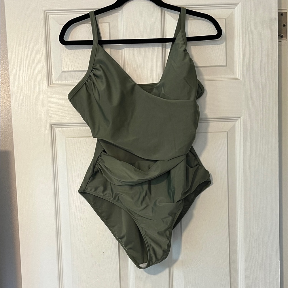 SHEIN Olive Green One Piece Swimsuit